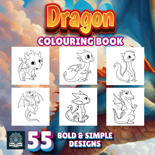 Dragon Colouring Book - 55 Bold and Simple Designs for Children