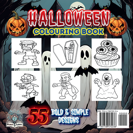 Halloween Colouring Book - 55 Bold and Simple Designs for Children