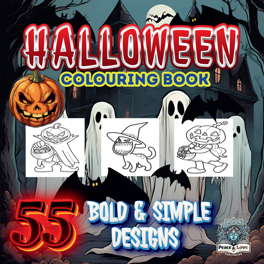 Halloween Colouring Book - 55 Bold and Simple Designs for Children