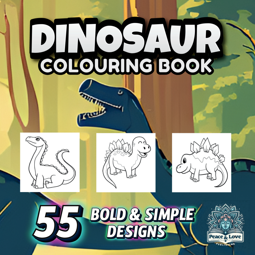 Dinosaur Colouring Book - 55 Bold and Simple Designs for Children