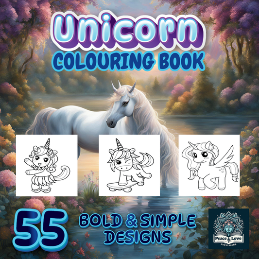 Unicorn Colouring Book - 55 Bold and Simple Designs for Children