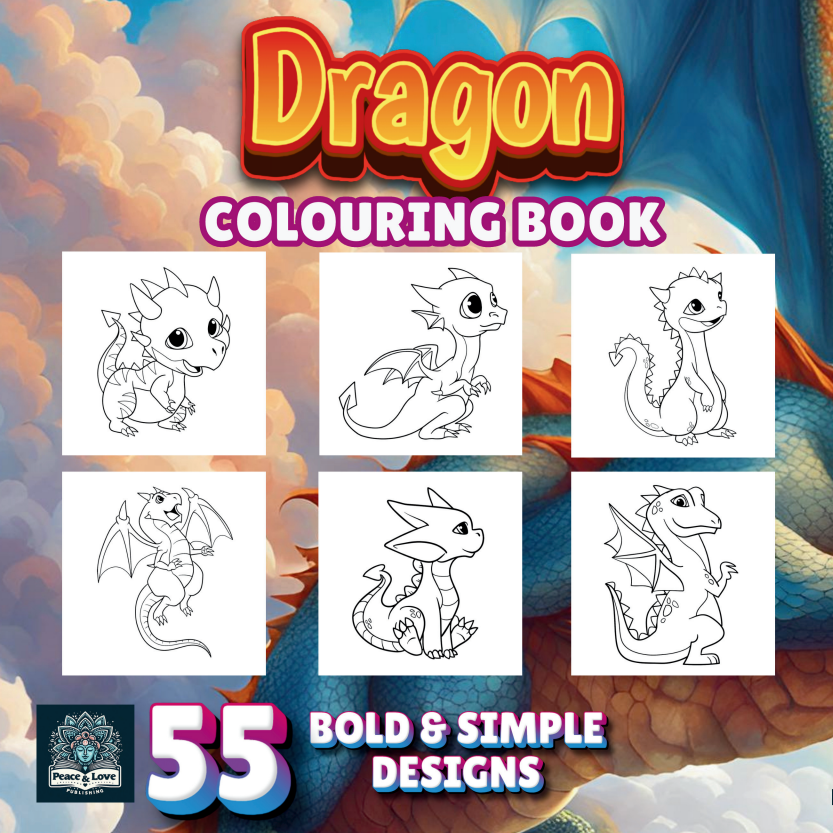 Dragon Colouring Book - 55 Bold and Simple Designs for Children