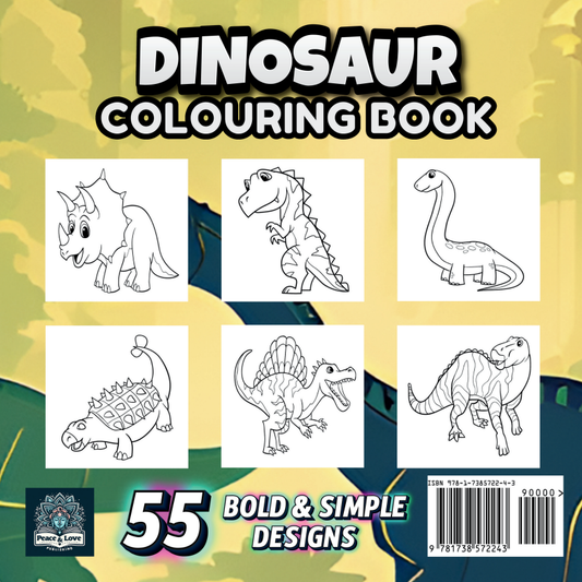 Dinosaur Colouring Book - 55 Bold and Simple Designs for Children