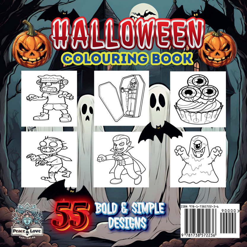 Halloween Colouring Book - 55 Bold and Simple Designs for Children