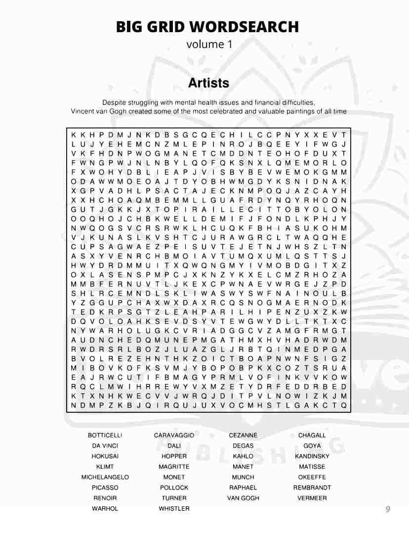 BIG GRID Word Search - 111 HUGE Themed Puzzles - Massive 30x30 Grid - Solutions Included