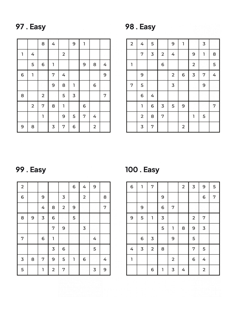 500 Sudoku Puzzles - 5 DIFFICULTY LEVELS - 4 Per Page - Large Print - Solutions Included