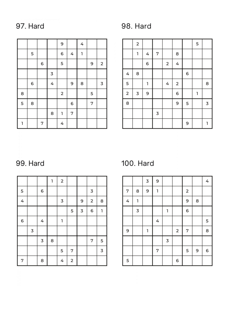 500 Sudoku Puzzles - 5 DIFFICULTY LEVELS - 4 Per Page - Large Print - Solutions Included