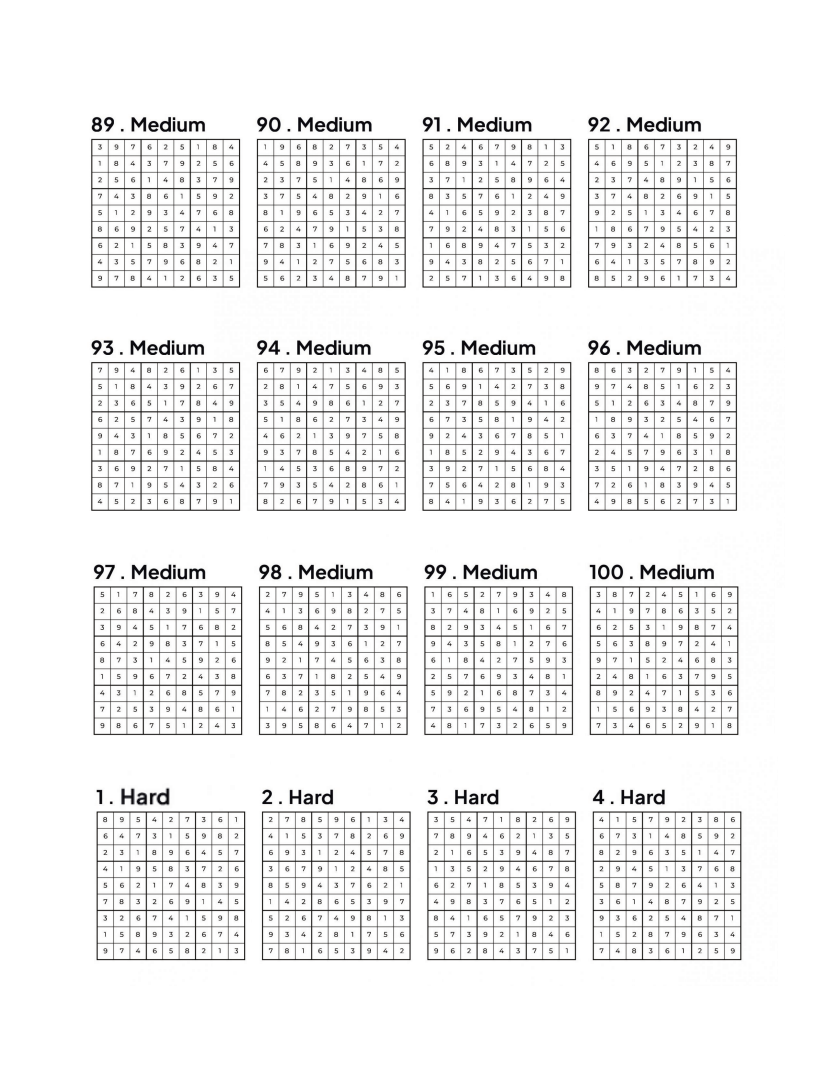 500 Sudoku Puzzles - 5 DIFFICULTY LEVELS - 4 Per Page - Large Print - Solutions Included