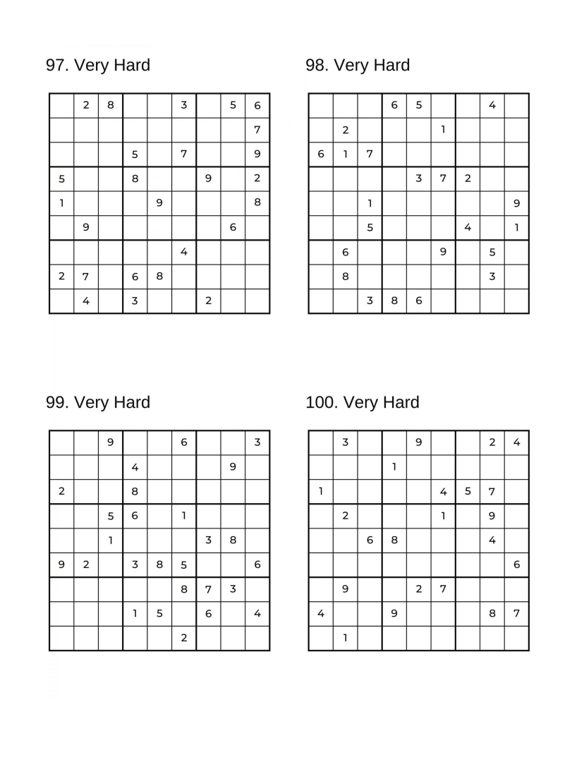 500 Sudoku Puzzles - 5 DIFFICULTY LEVELS - 4 Per Page - Large Print - Solutions Included