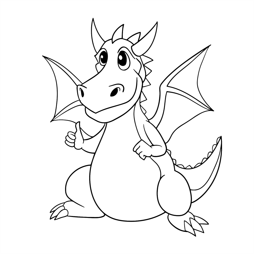 Dragon Colouring Book - 55 Bold and Simple Designs for Children