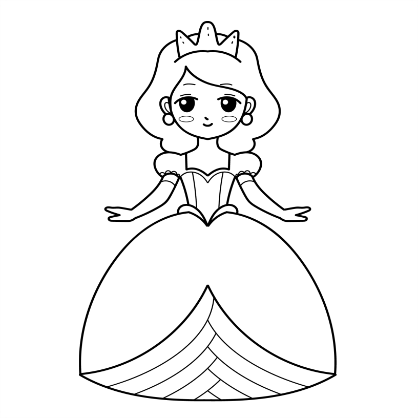 Princess Colouring Book - 55 Bold and Simple Designs for Children