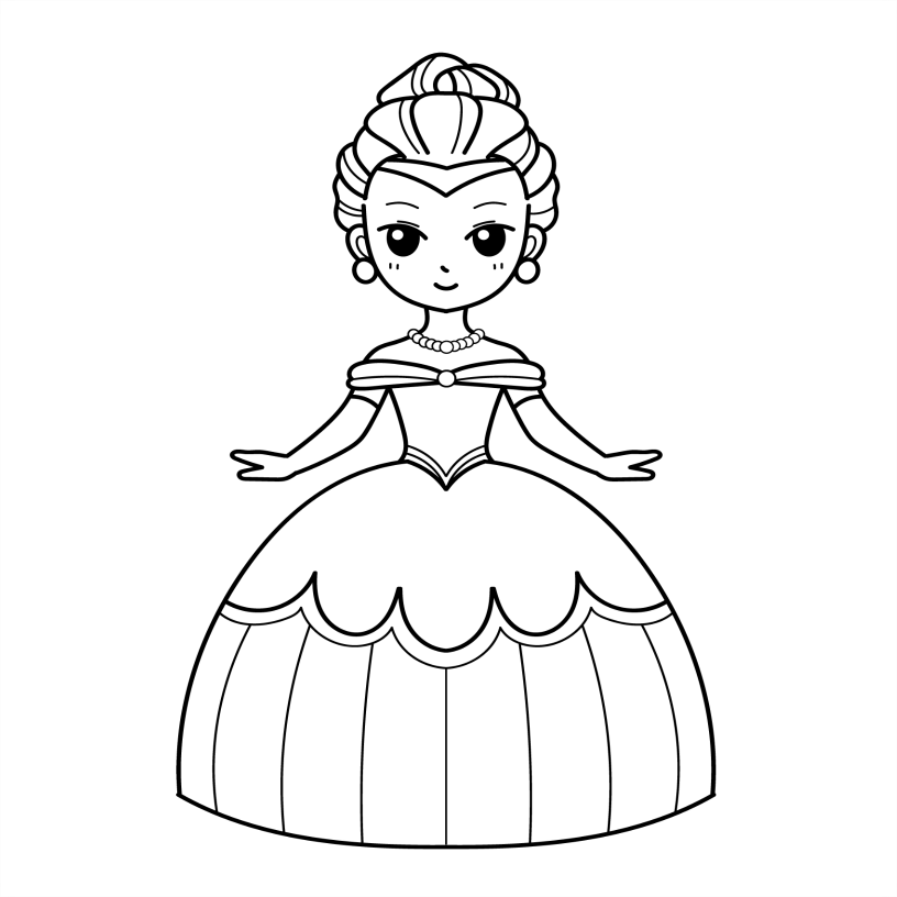 Princess Colouring Book - 55 Bold and Simple Designs for Children
