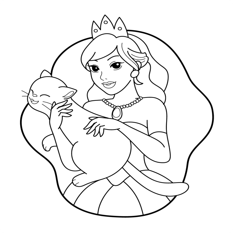 Princess Colouring Book - 55 Bold and Simple Designs for Children