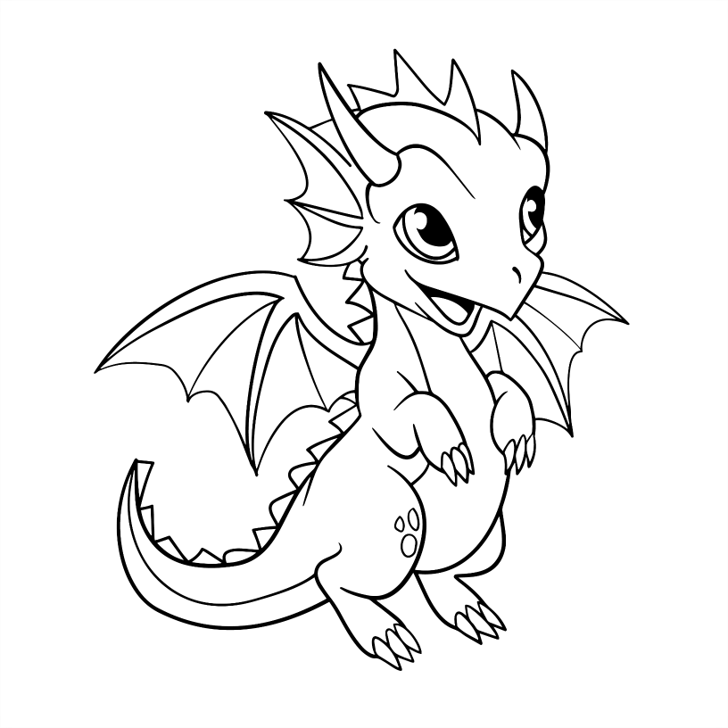 Dragon Colouring Book - 55 Bold and Simple Designs for Children