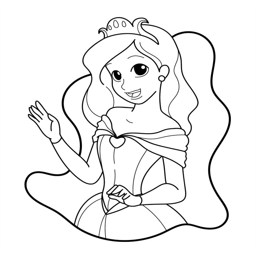 Princess Colouring Book - 55 Bold and Simple Designs for Children