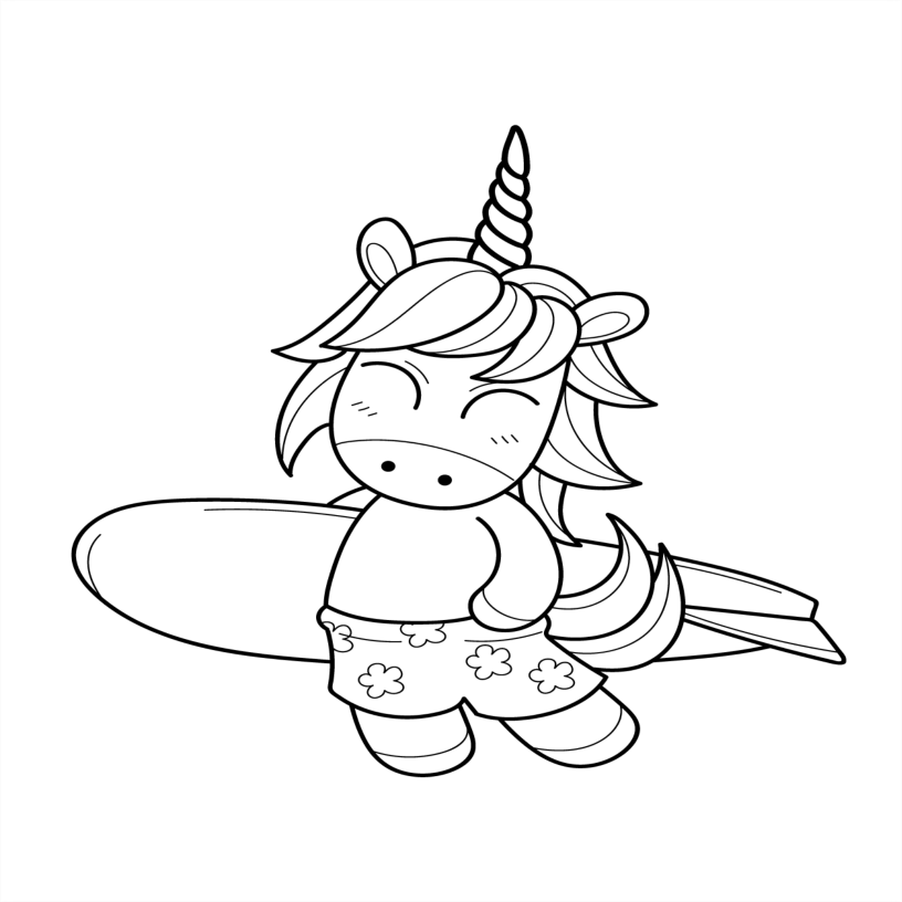 Unicorn Colouring Book - 55 Bold and Simple Designs for Children