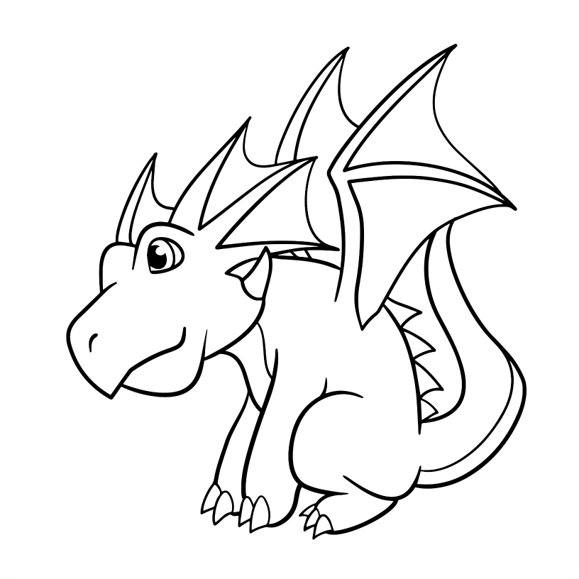 Dragon Colouring Book - 55 Bold and Simple Designs for Children