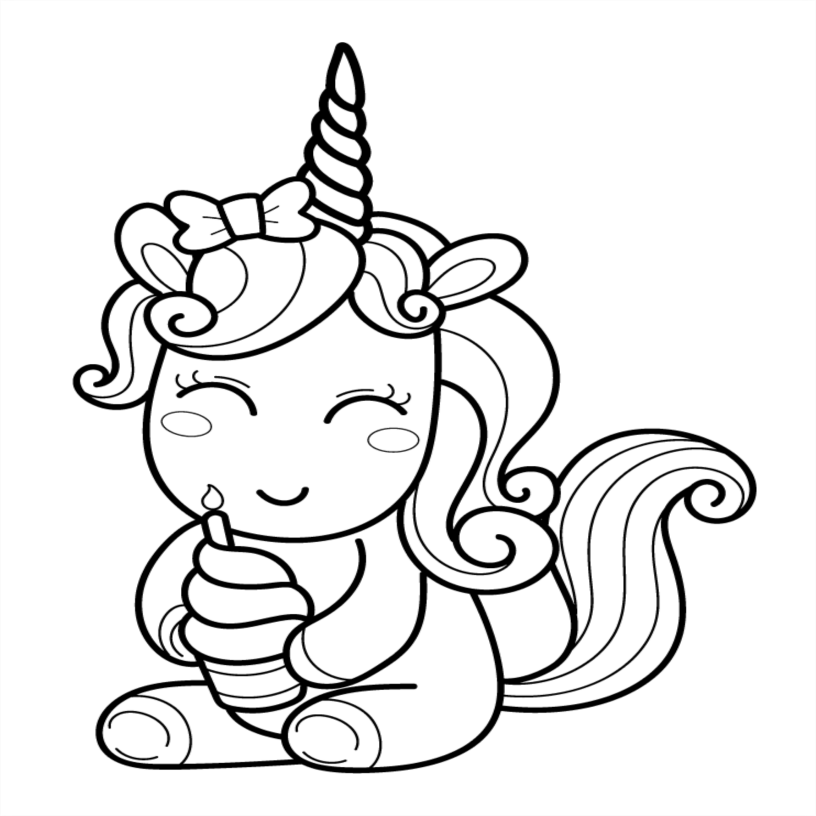 Unicorn Colouring Book - 55 Bold and Simple Designs for Children